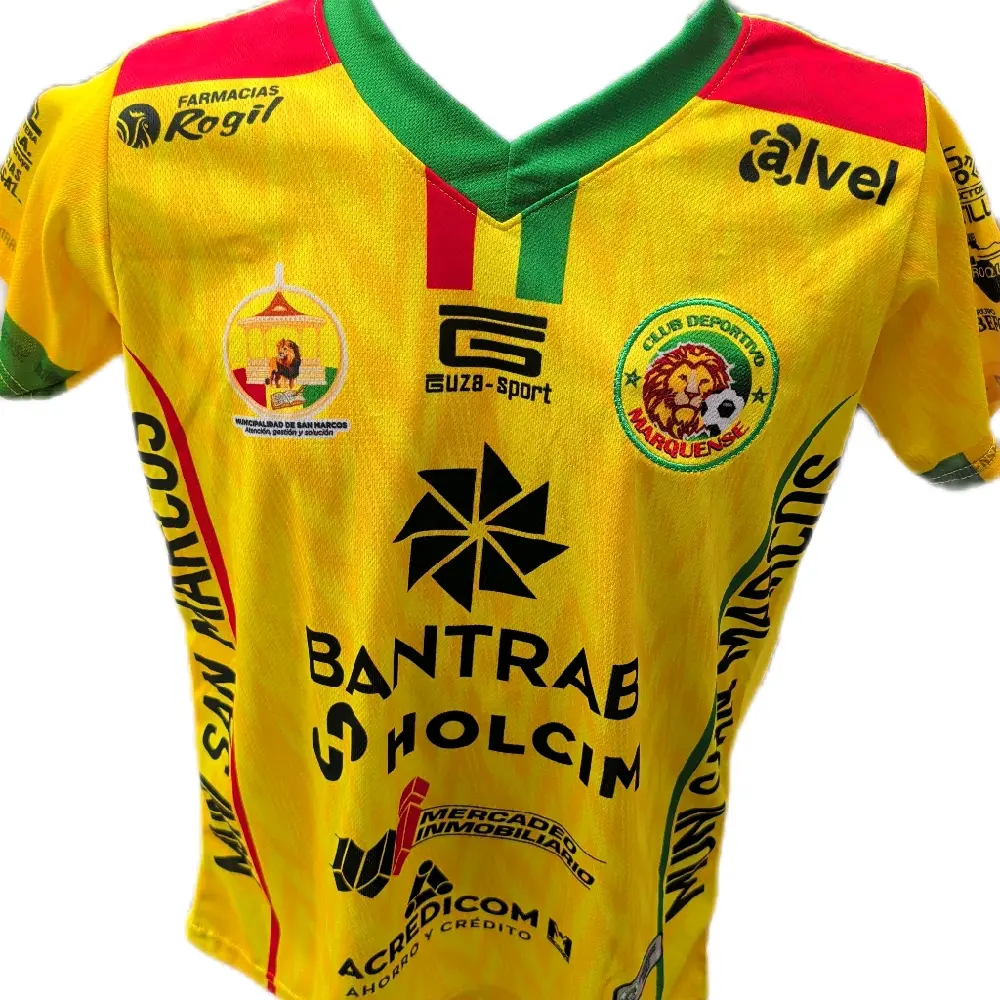 1 Camisa de  Marquense amarilla Cuello verde
