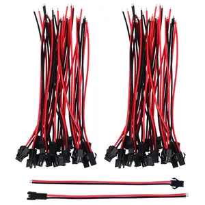 2Pin Plug Male & Female Connector 22AWG Adapter with 3.94inch Tinned Copper Terminal SM Connectors Electrical Wire Cables, Electrical Wire Cables for LED Light DIY Terminal Plug Kit