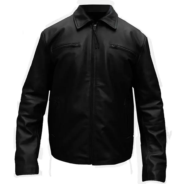 Black Real Leather Jacket Men's Biker  Leather Jacket  Black Motorcycle Retro Genuine Sheepskin Real Leather Jacket