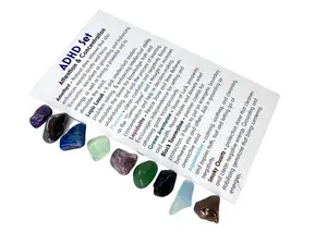Attention & Concentration Stone Set (Small Chips) - Black Tourmaline, Green Aventurine, Lepidolite, Fluorite, Lapis Lazuli, Hematite, Amethyst, Smoky Quartz, Aquamarine
