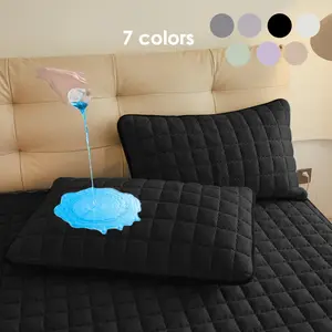 Solid Color Waterproof Pillowcase (2 Pairs), Thickened Waterproof Pillowcase, Machine Washable Pillowcase, Bedding Supplies for Home Bedroom, Durable Bedding Accessories