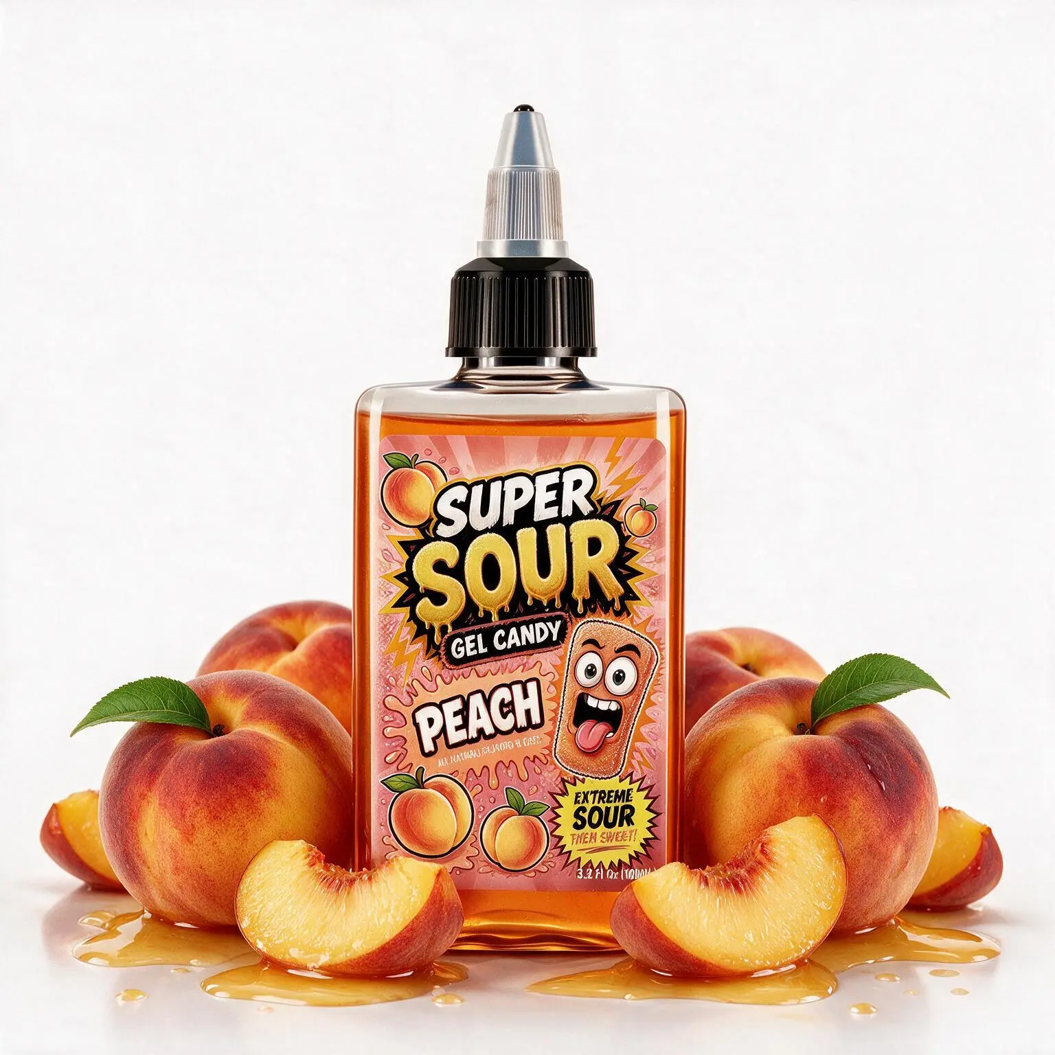 Super Sour Peach Gel Candy - 100ml