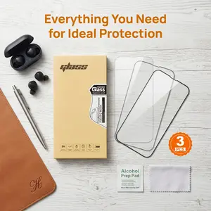 3 in 1 2.5D High Transparent Screen Protector for iPhone 17 Pro Max 6.9-Inch Tempered Glass Film,9H / Privacy Hardness,Anti-Scratch,Bubble Free,Case Friendly,for iPhone all model,Anti Fingerprint Coating,