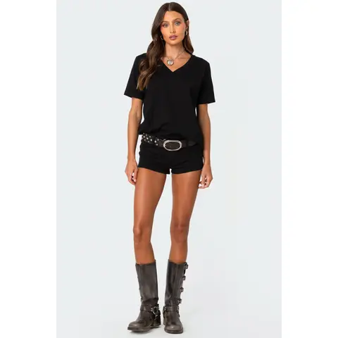 Margie Low Rise Denim Micro Shorts