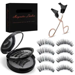 Magnetic eyelashes, reusable magnetic eyelashes with a natural look, comes with an applicator, easy to wear, no glue needed, Makeup