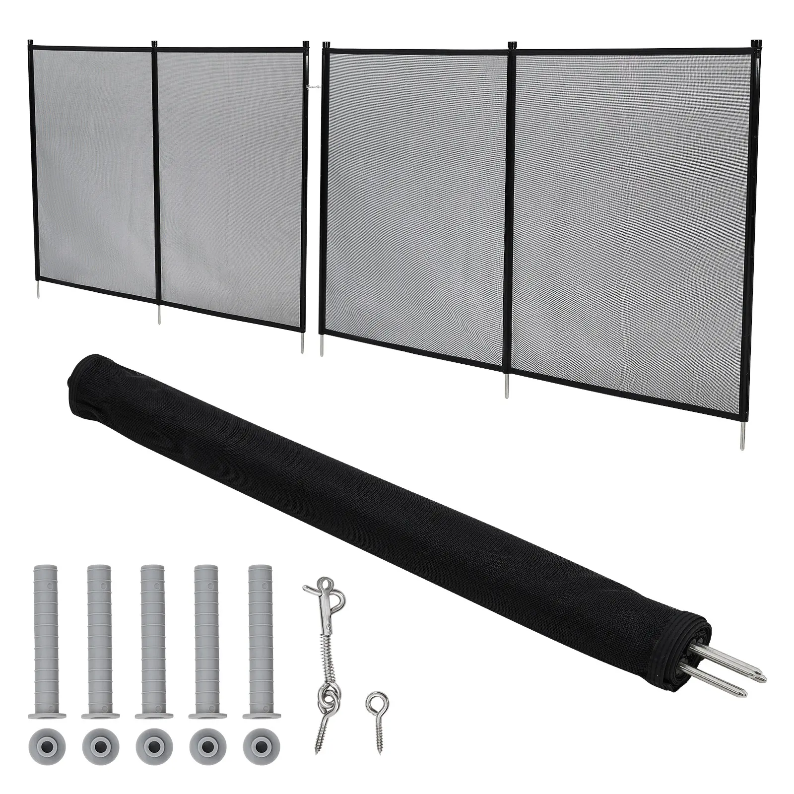 GARVEE Pool Safety Fence – 320GSM Mesh Swimming Pool Barrier, Stainless Steel Frame, Adjustable Length 2.5FT / 4FT / 12FT / 108FT Backyard Pool Safety Enclosure