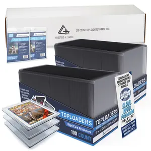 Premium 200 Count Toploaders + Penny Sleeves Storage | Hard Plastic & Soft Sleeves | Baseball + Trading Card Top Loaders Protectors | Clear Trading Card Top Loader | Ultra MTG + Pro Sports Toploaders