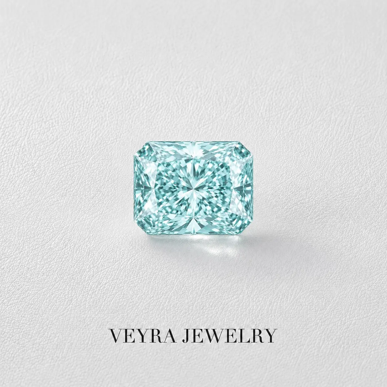 Aquamarine Blue Radiant Cut Moissanite Loose Stone 3ct | VVS1 Clarity, Traceable GRA Certificate high-quality material