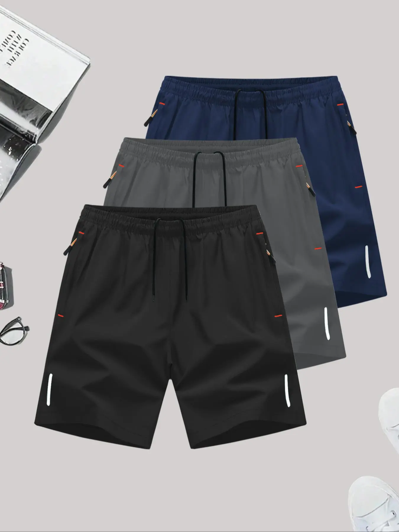 black + gray + navy blue