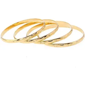 12-Piece 6mm 18 Karat Layered Gold-Filled Benoa Bangles, Stackable Elegant Jewelry Bracelet, Exquisite Trendy Daily Fashion Costume Accessory, Exquisite Trendy Bracelet