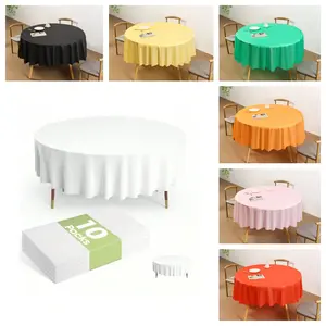🍽️Reusable Washable Round Tablecloth 10 Sets, Water Resistant Stain Proof, Home Kitchen Dining Party Outdoor Camping Decor Supplies