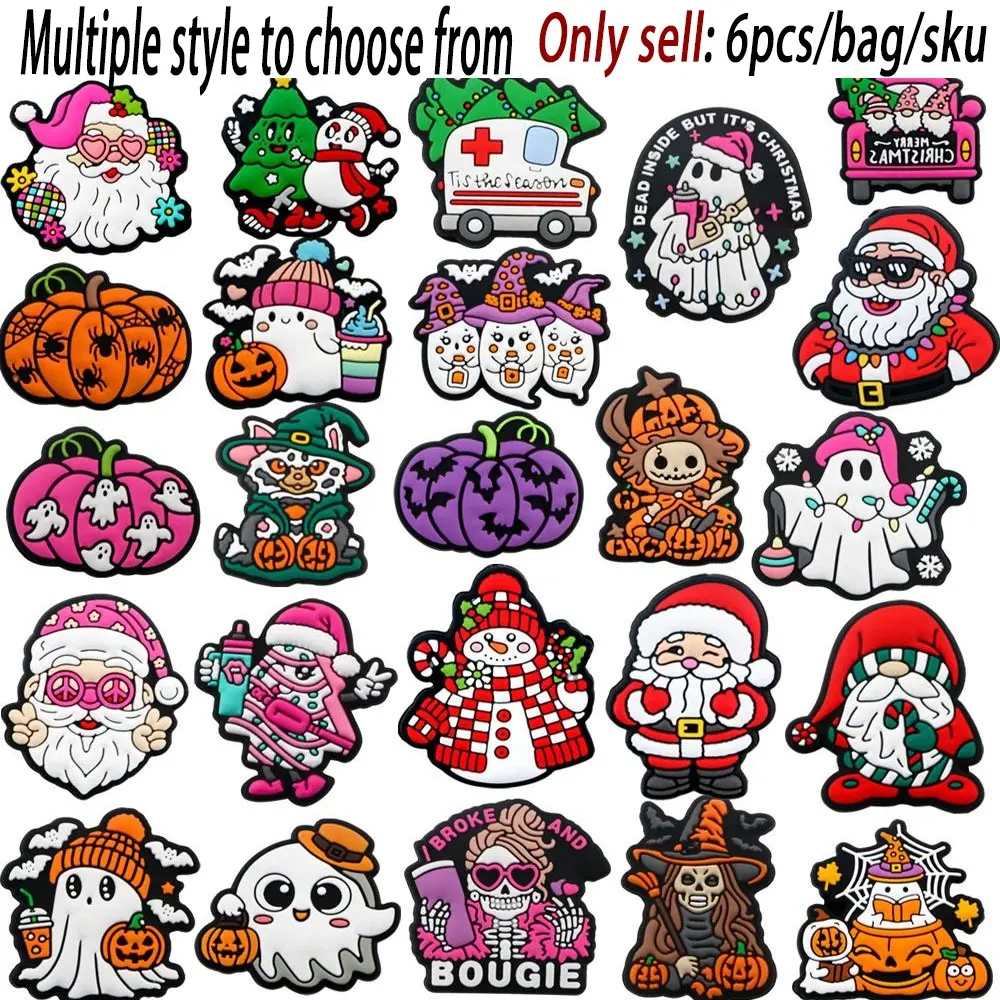 6pcs Silicone Bead Set Halloween Christmas, DIY Jewelry Making Supplies Keychains Bracelets, Beads for bracelets, Party Decorations, DIY Beading Accessories, Beads Charms Accessories, DIY Craft Embellishments, Charm Accessory