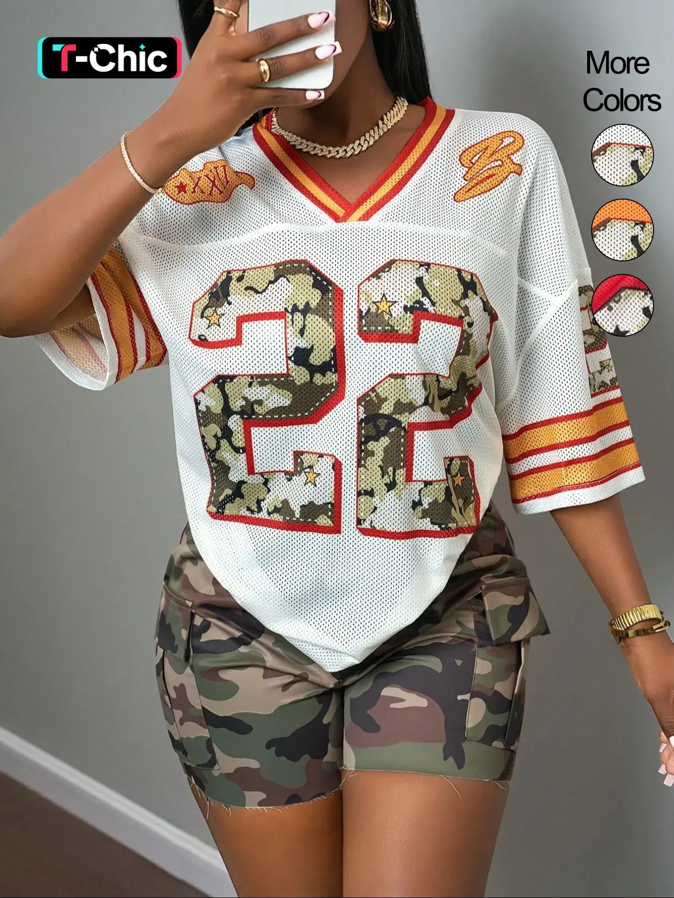 Women's Figure Print T-shirt, Casual Loose Short Sleeve Tee, Women's Top for Daily Wear, Casual Style Tee, Summer, Casual Fashionable Top, Casual Summer Tops