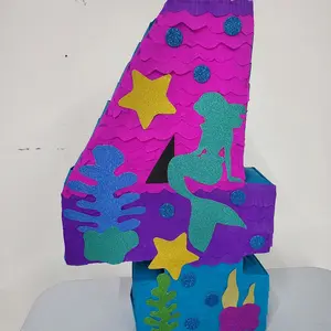 Mermaid number piñatas 14 inches tall
