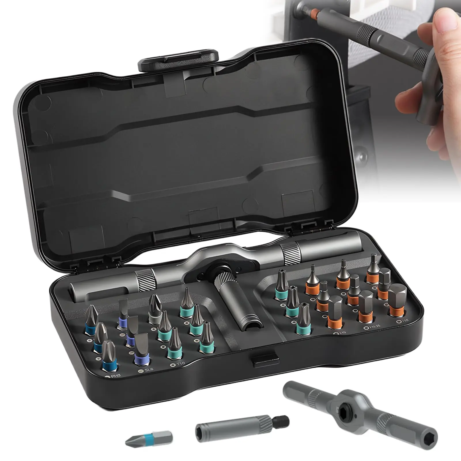 DIY Screwdriver 24 in 1, 2025 Upgrade 24 In 1 Multi Bit Magnetic Screwdriver Set Multifunctional Toolbox, 24 in 1 multifunctional household wrench screwdriver tool combination set Father's Day gifts