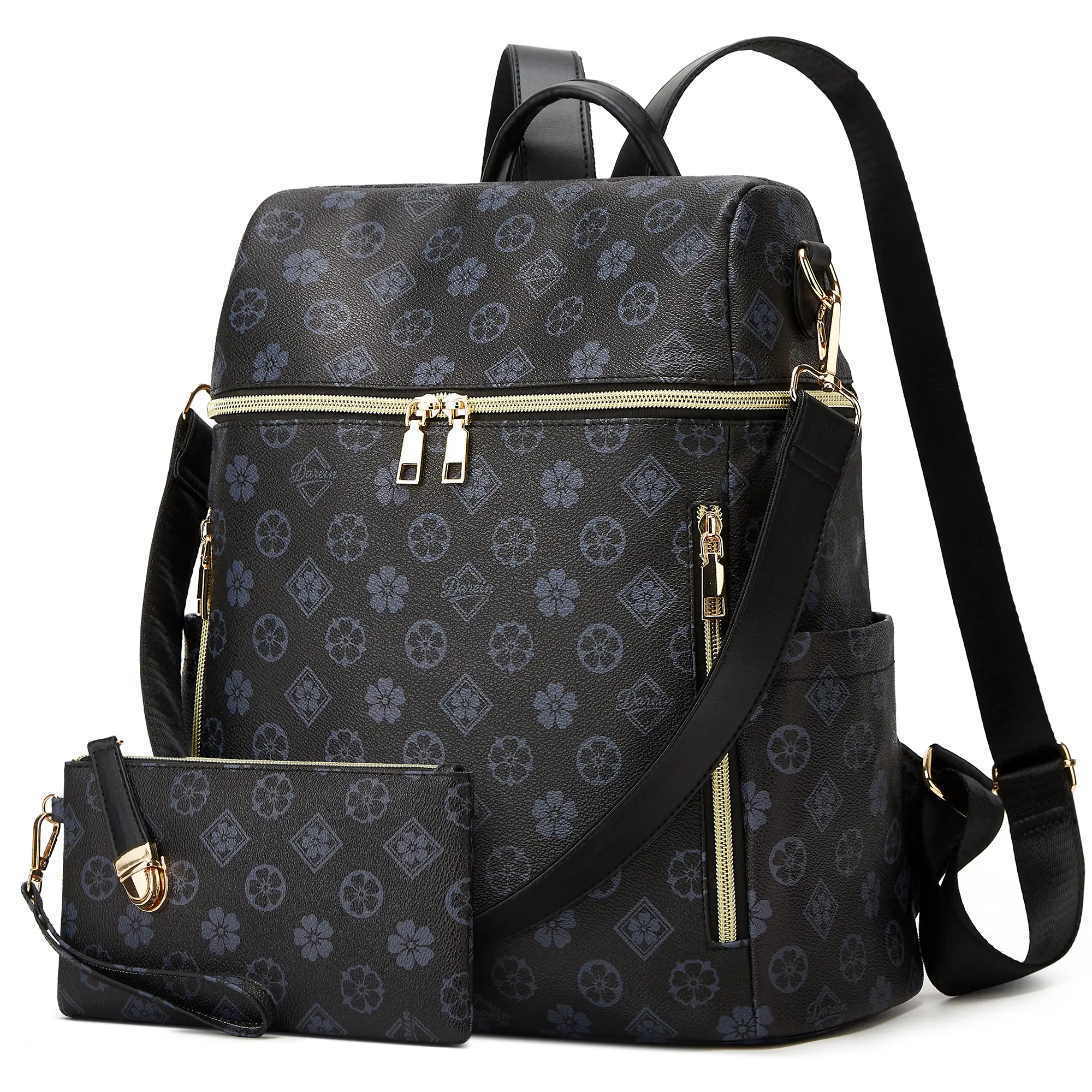DAREIN Women's Convertible Backpack Purse - PU Leather Rucksack with Daily Wear Resistance, Lightweight Multifunctional Zipper Bag, Adjustable Shoulder Strap, Mini Travel Backpack for Daily Use, Convertable Backpack Purse