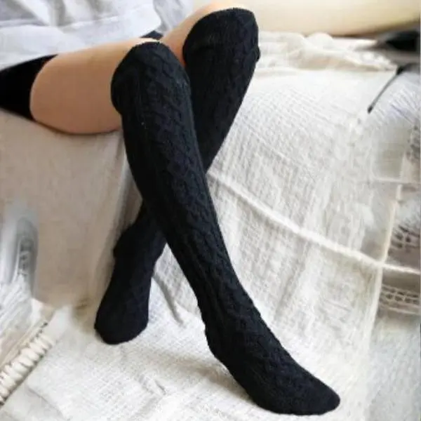 Winter Sweater Socks Cozy Cable Knit Over-the-Knee Socks for Cold Weather Comfort Sweater-Like Texture & Extra Warmth