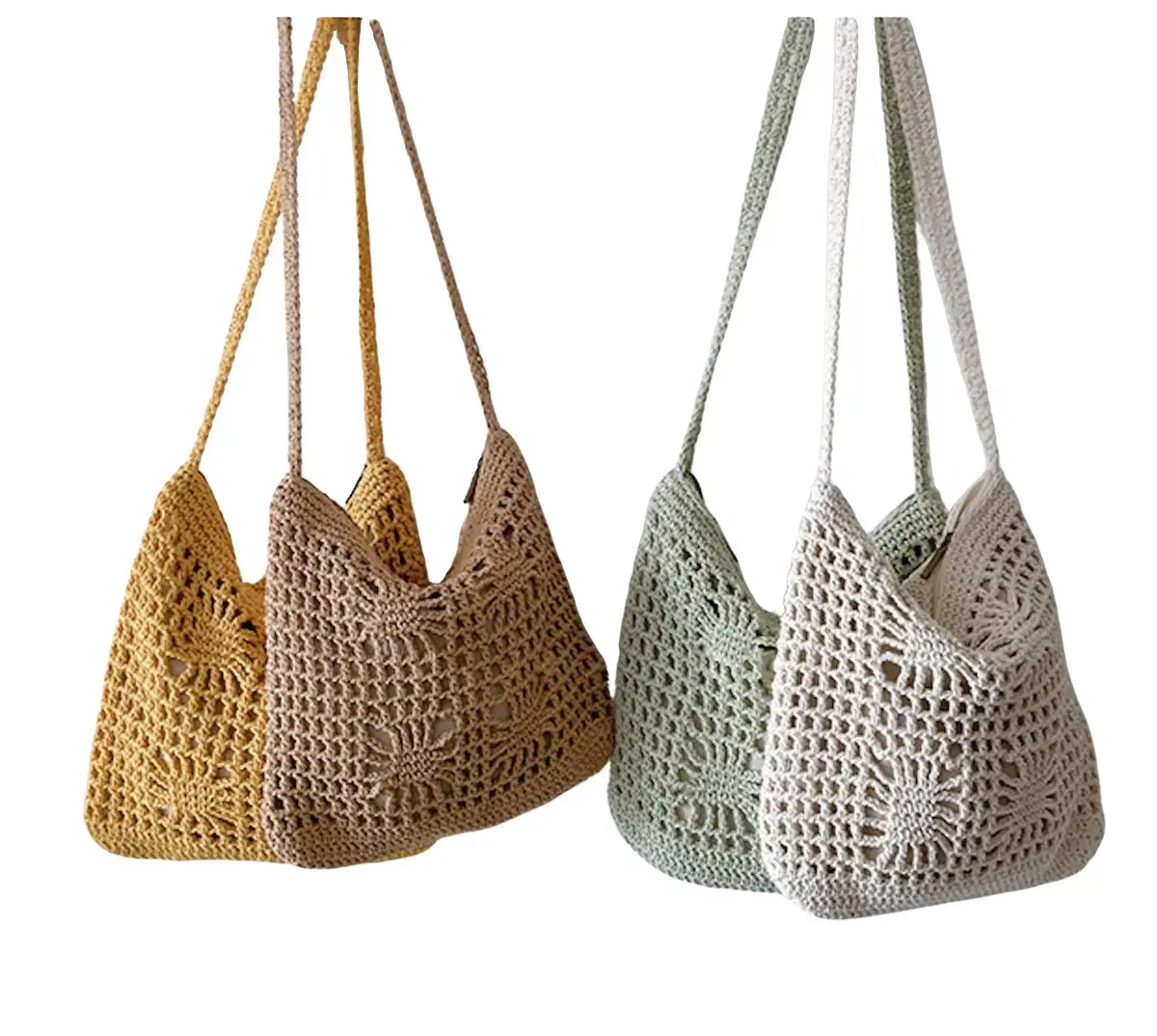 Elena Handbags Handmade Crochet Crossbody Handbags / Boho Chic Designer / Beachware / Vacation Vibes / Women's Fashion Handbag / Minimalist Design / Summer Beach Bag / Crossbody Bag / Eco Friendly / Sustainable Style