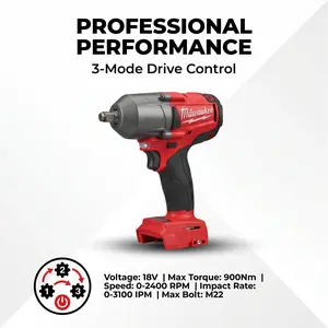 Milwaukee M18 FMTIWF12 900Nm 1/2 Inch Impact Wrench For Heavy Truck Repair professional power tool tire change compact kit maximum torque