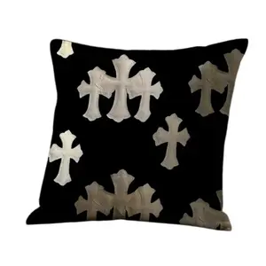 White cross printed pillowcase, home decoration sofa chair, car decoration pillow cover