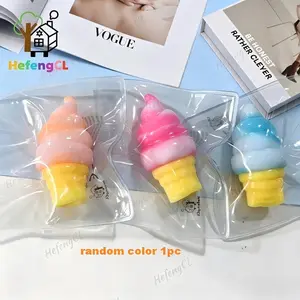 1/2/3pcs Cone-Shaped Squeeze Toys, Ice Cream Shaped Stress Relievers, Boys And Girls Dress-Up Toys Food, Snack Theme Birthday Party Gift, Unique Present, Soft Toy Slow Rebound Sensory Toy, Sensory Fidget Squishies