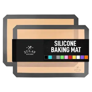 Zulay Kitchen 16.5"x11.6" 2-Pack Silicone Baking Mat Set - Reusable Nonstick Silicone Sheets for Easy Baking, Oven Safe and Convenient