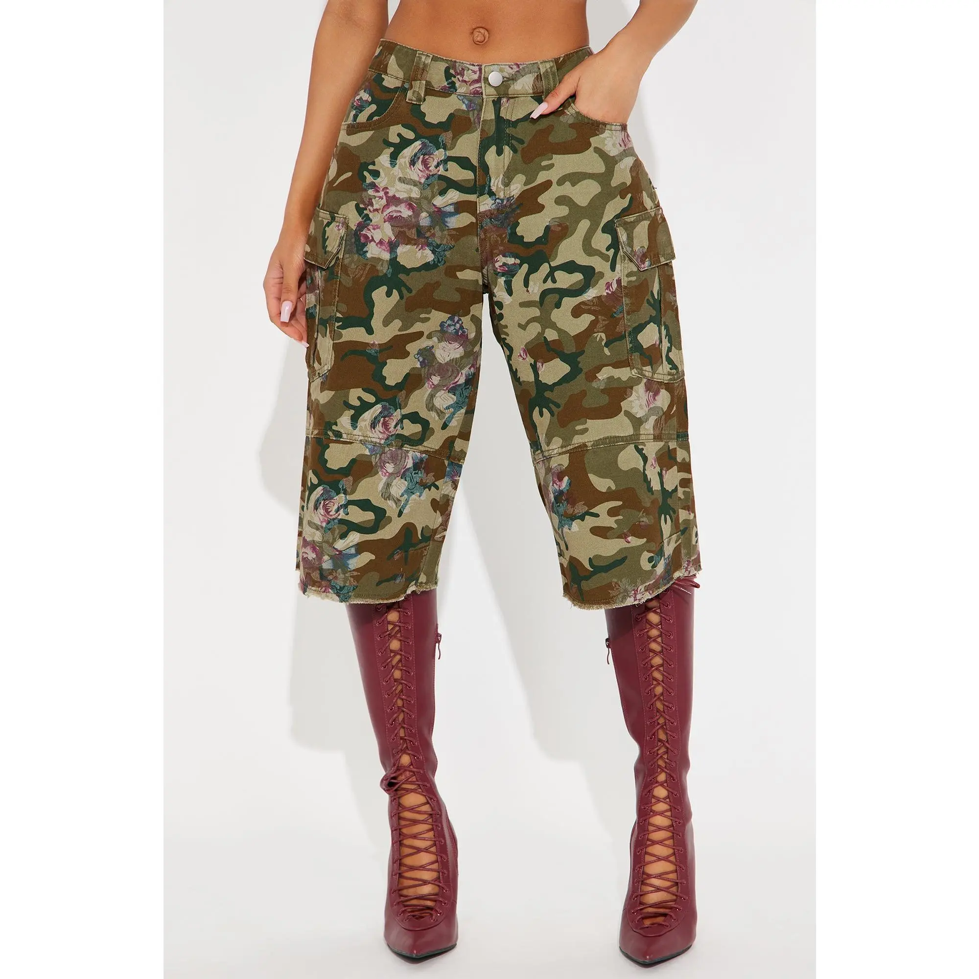 What Do You Know Camo Bermuda Short - Olive/combo
