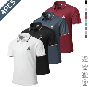Men’s casual short-sleeve polo shirt set in mixed colors, breathable and cool, suitable for all seasons—an ideal choice for holiday gifting.