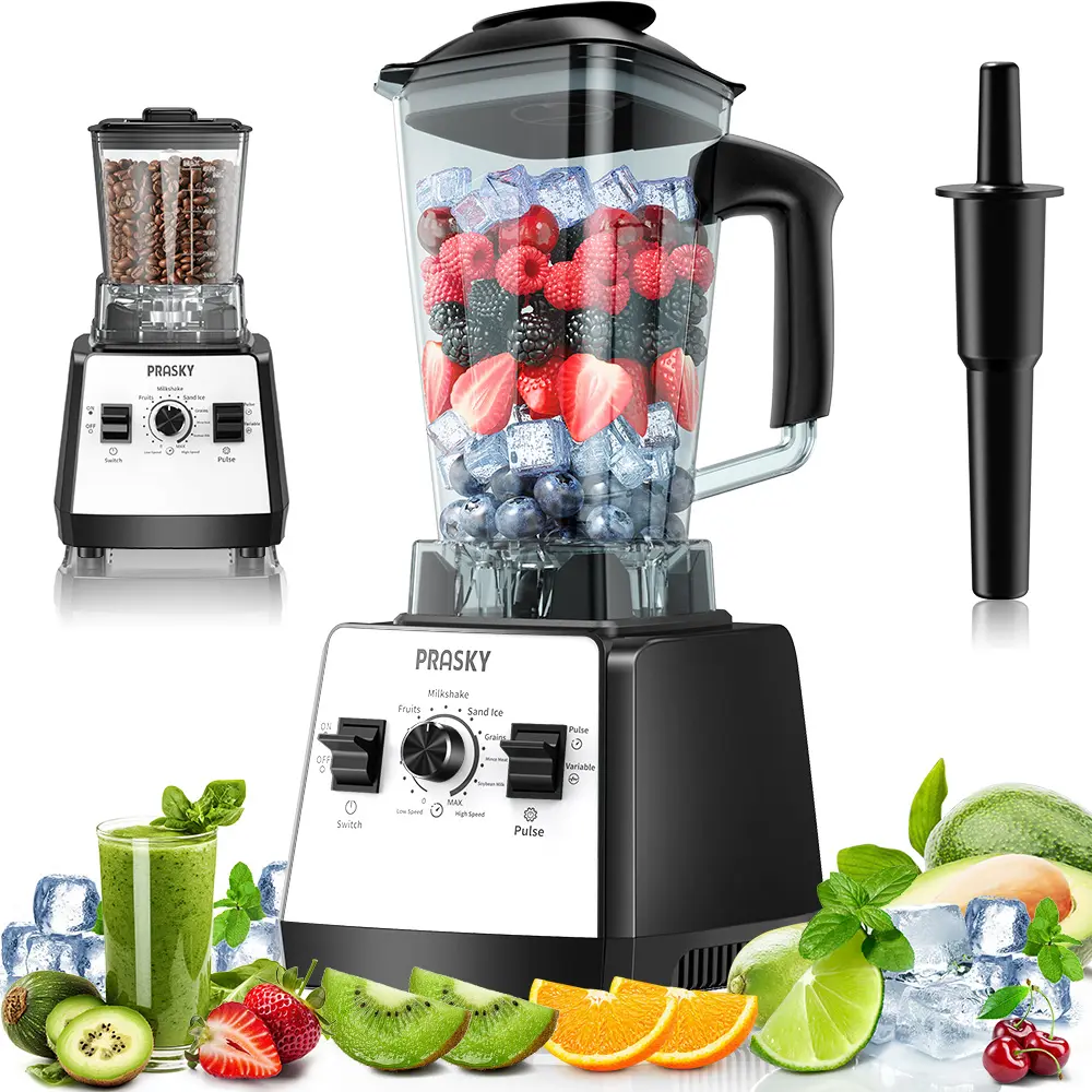 PRASKY 2400W High Speed Countertop Blender,Smoothie Blender for Kitchen,68oz Large Capacity,BPA-Free, 25000 RPM Blenders for Smoothies, Ice Crushing, Soups, Nut Butters & Baby Food