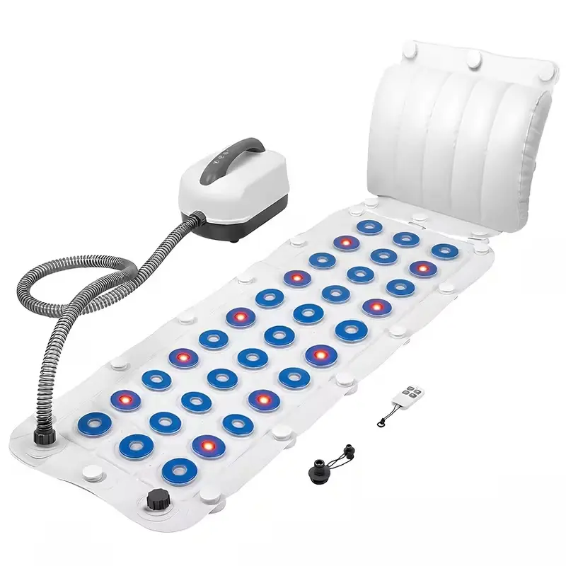 Portable Spa Bubble Bath Massager - Powerful Suction Cup And Electric Pump, 48" Full Body Bubble Massage, Ergonomic Pillow, Usb-Powered Mat, Quick-Fill System, No Installation Needed, for Hot Tubs And Cold Tubs, Home Spa, Relaxation, with Light Lightweigh