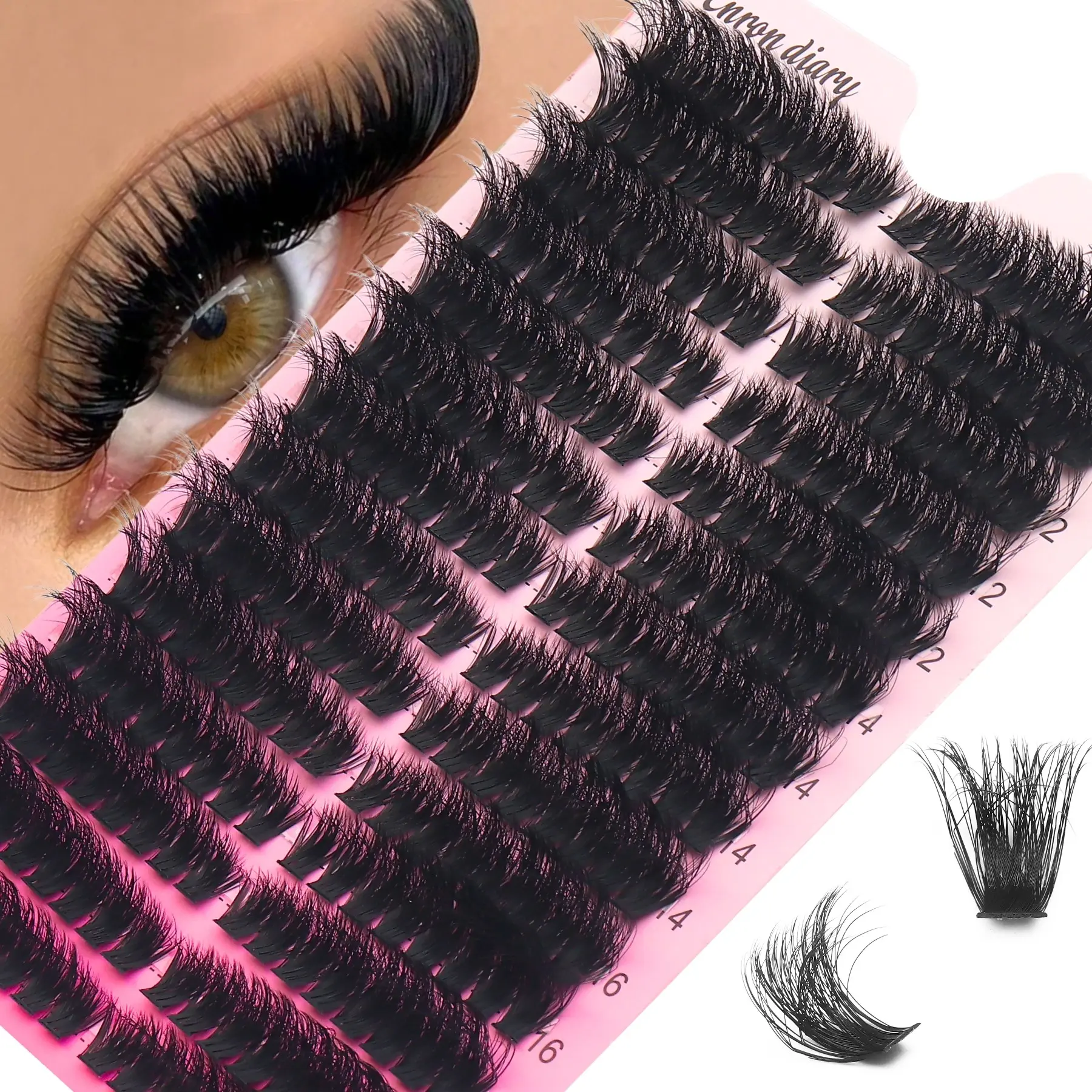224pcs D-Curl 100D Mink Cluster Eyelash Extensions, Volume false eyelashes, Cosmetic Eyelash, Elongated Lashes, Reusable, Dramatic Effect, Dense & Natural, Long-Lasting & Durable, Suitable For Beginners, DIY Eyelash Extensions, Daily Life, Parties