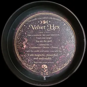Velvet Hex Ritual Candle - Luxurious Black Orchid Amber Vanilla Sandalwood Scent for Confidence, Desire, Power, Decor & Light