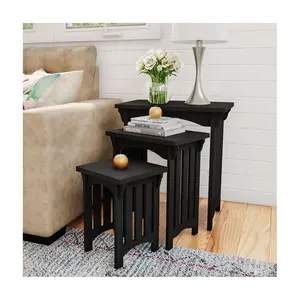 Lavish Home 3 Nesting Tables with Mission StyleLegs