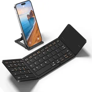 Foldable Wireless Keyboard, Universal Rechargeable Keyboards for Tablets, Laptops, iOS, Android, Windows, MAC Phones, Home Travel Portable Business, Foldable Design