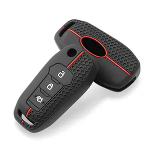 Car Key Case, Car Key Protector, 1 Count Silicone Car Key Cover, Keyless Remote Fob Shell Skin Holder, Car Interior Accessories for Ford F-150 F-250 F-350 Explorer Ranger KA Fiesta Mondeo