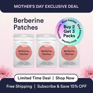 3 Packs of Kind Patches Berberine Patches, Support Metabolism, Steady Release, Support Metabolism, Plant-based Ingredients, Absorbs through the Skin,Vegan, 3 Months Supply