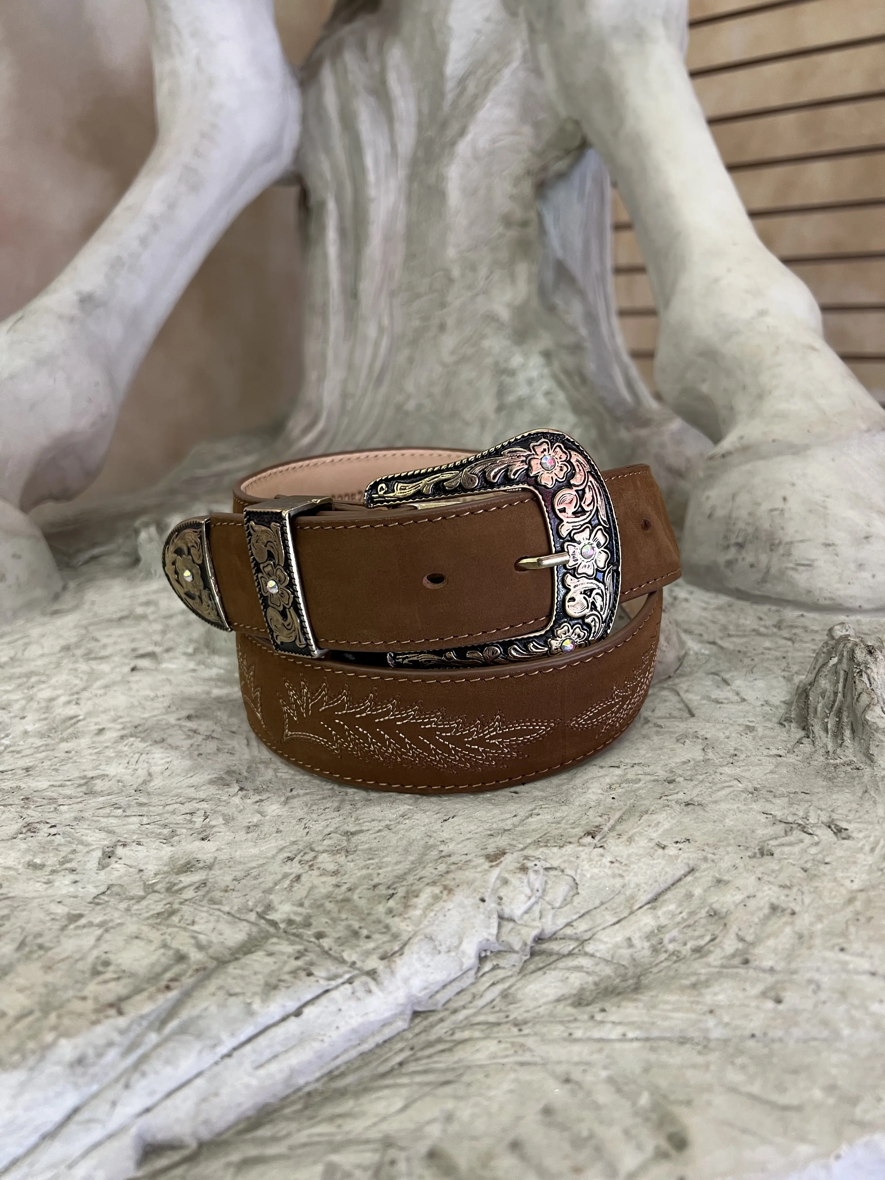 5380082630 - Vaquero Signature Women's Belt Nobuck Topo