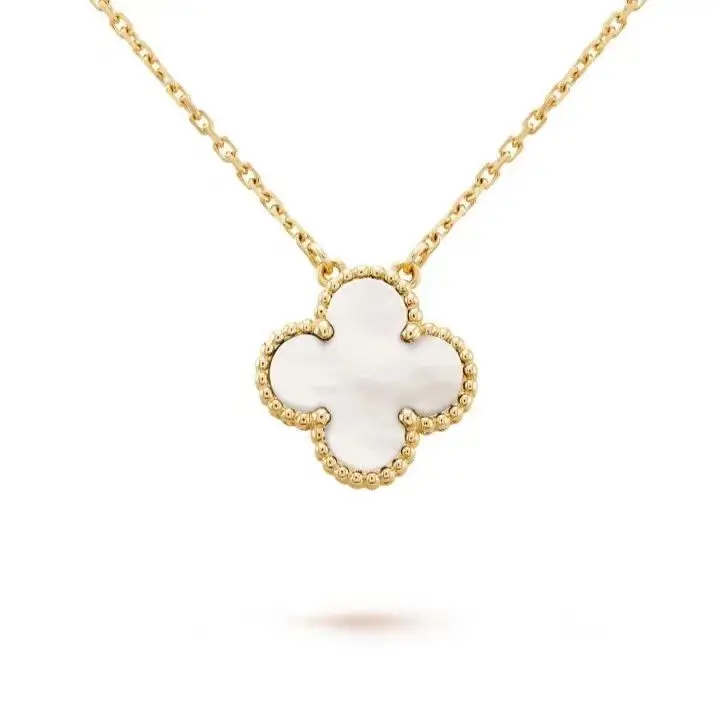 Pre-owned Van Cleef & Arpels Vintage Alhambra Necklace 18K Yellow Gold, Mother of Pearl, Non Full Set