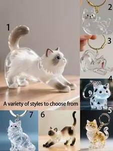 Mini Pet Hair Storage Box: Transparent cat hair storage box pendant, cat hair storage bottle keychain, cute animal hair storage pendant, bag charm, Keychain For Bags. A perfect gift for pet lovers, and a holiday and anniversary gift (box included).