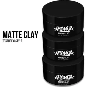 Aftermath Matte Hair Clay - Strong Hold, True Matte Finish, 2 oz, Signature Scent for All-Day Wear, Lightweight, No Fluff, Water-Based Formula Easy To Washout