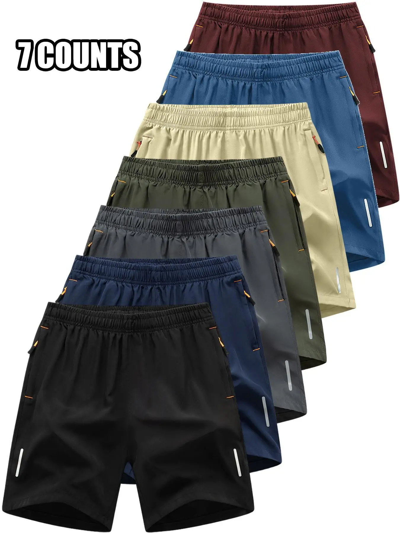 Men's Solid Color Zipper Pocket Shorts, Regular Fit Casual Comfy Breathable Shorts for Daily Outdoor Wear, Men Bottoms for Summer