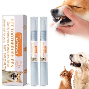 2 PCS 2026 New Pet Toothbrush Pen Pet Tooth Whitening, Dental Care Gel, Ergonomic Brightening Pens for Dog Cats Dental Care Fresh Breath