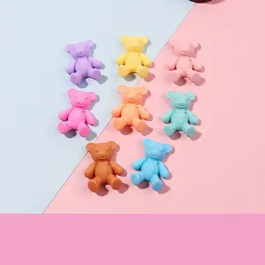 Colorful bear resin charm flat back