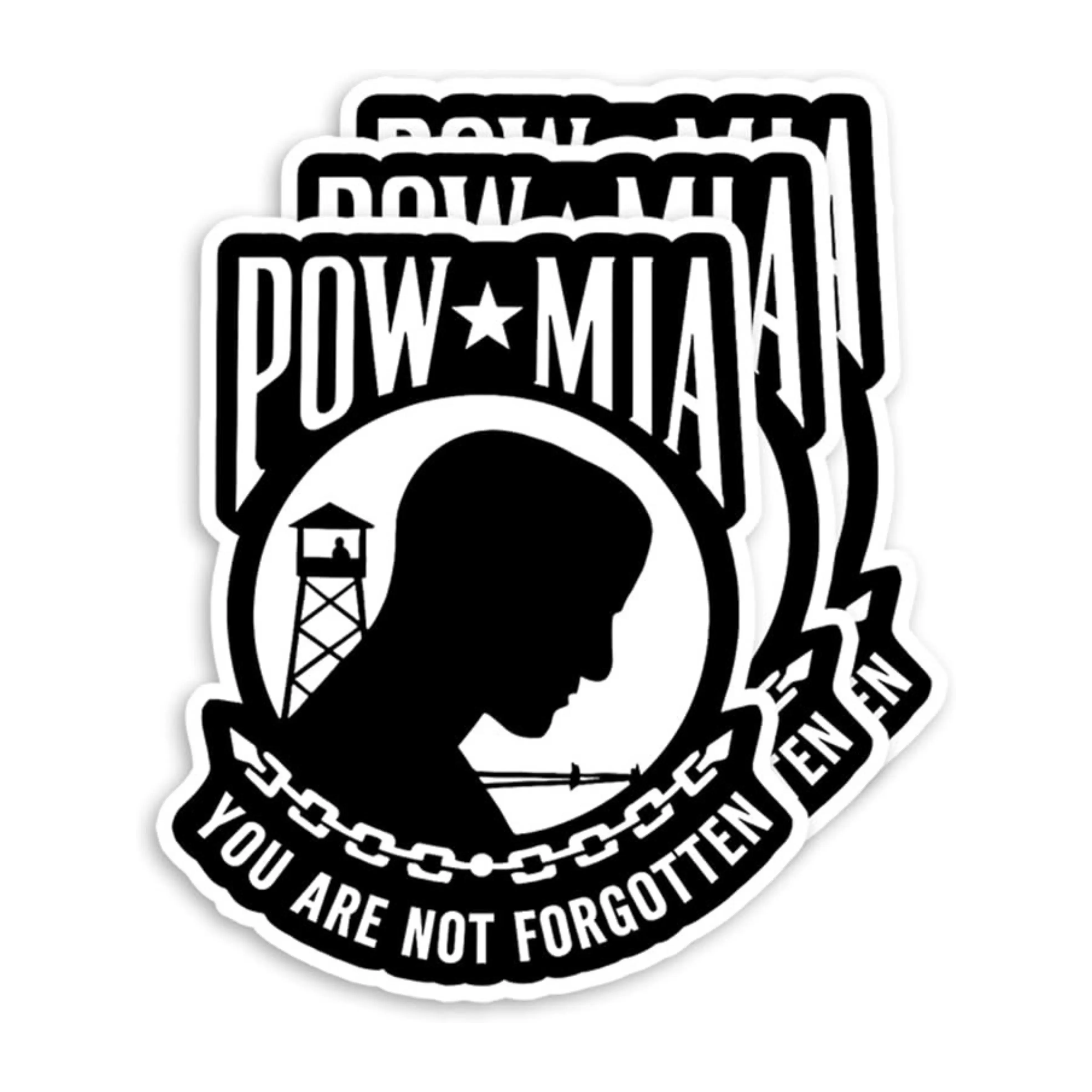 POW MIA Sticker | Waterproof Patriotic Vinyl Sticker