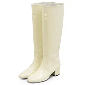 Pre-owned Celine Patent Leather Small Leather Goods Long Boots