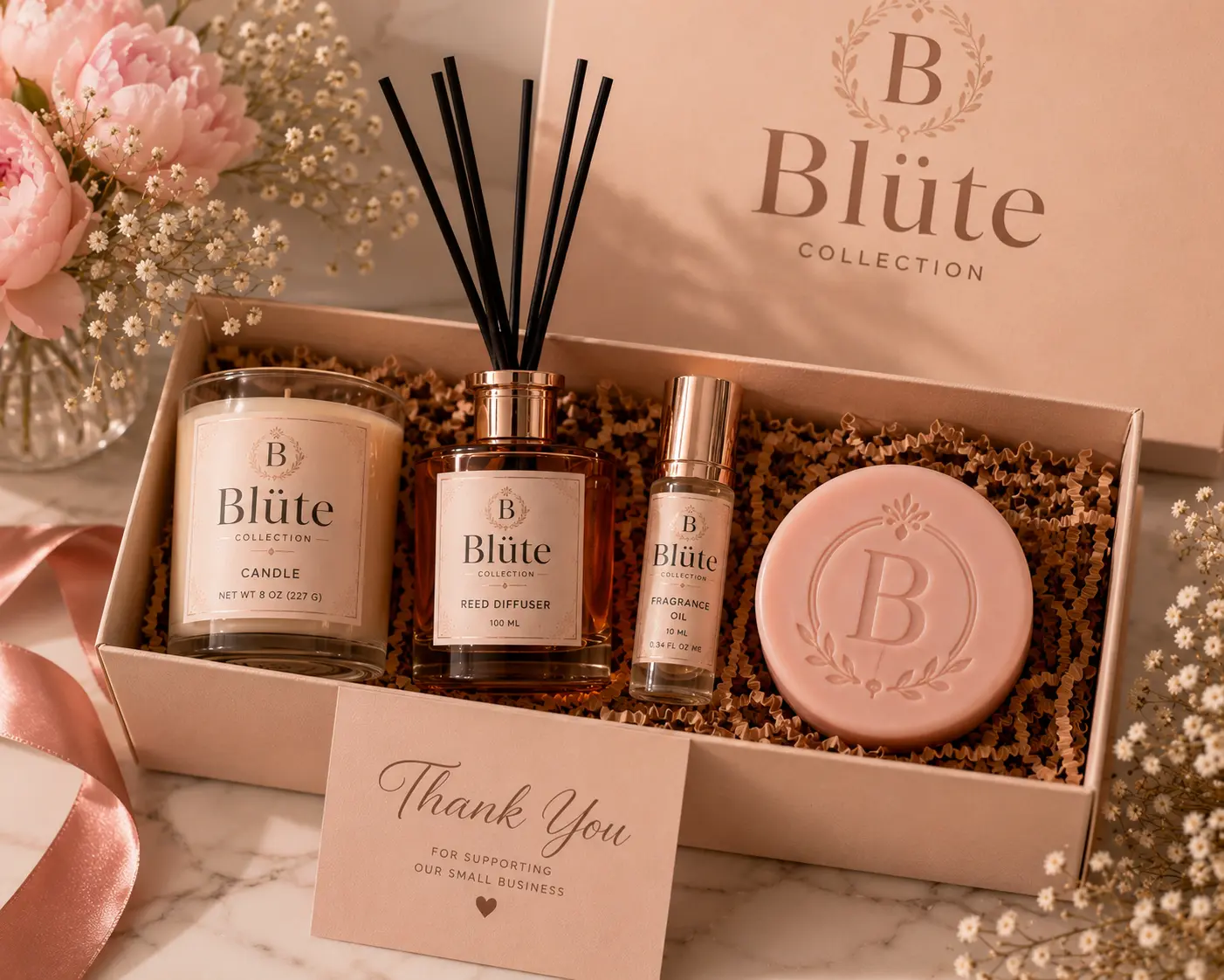 Blüte Collection Luxury Home Fragrance & Care Supplies Bundle - Premium Home Essentials Set