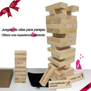 Block Tower Game for Dating Spanish Version Stacking Tower Game for Couples Gift for Friend Best Party Game Wooden TikTokShopBlackFriday