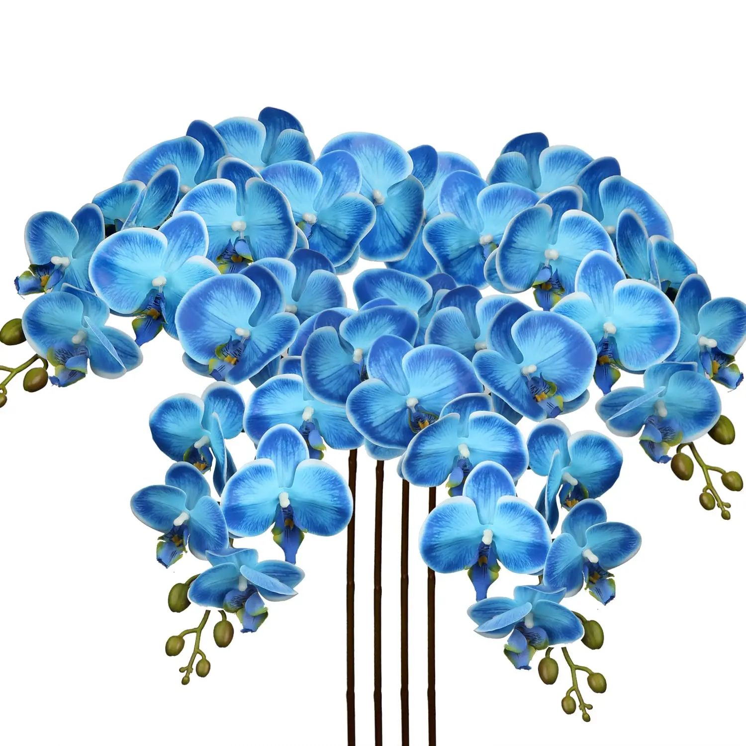 4 Pcs Artificial Orchid Flowers, Real Touch, Bright Butterfly Flower Stems, 41 Inches Tall, Decorative Artificial Flowers, Home & Office Decor, Artificial Flower Decorations
