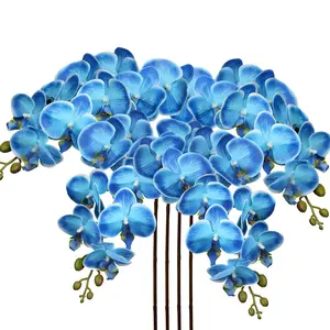 4 Pcs Artificial Orchid Flowers, Real Touch, Bright Butterfly Flower Stems, 41 Inches Tall, Home & Office Decor