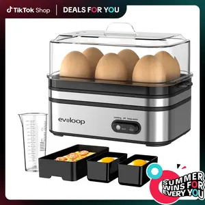 [Deals For You Days]EVOLOOP Rapid Egg Cooker 6 Egg Capacity BPA free Electric Egg Cooker for Hard Boiled Eggs, Poached Eggs, Scrambled Eggs, or Omelets，Easy and Convenient Way to Prepare Delicious Eggs ,outdoor gear